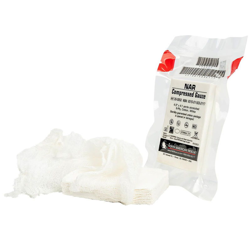 Compressed wound packing gauze